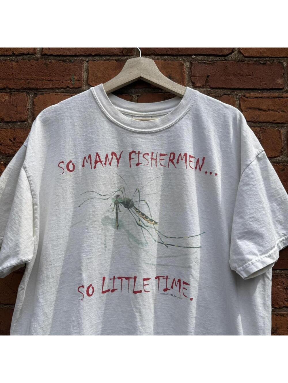 Vintage so many fisherman so little time mosquito t shirt XL